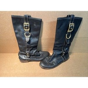 Coach Black Weslyn Boots/Booties Tall Riding Boots EUC Size 6.5M